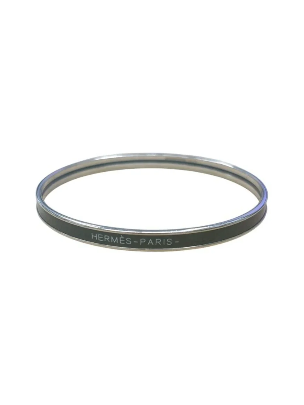 Hermes Uni Bracelet Enamel Bangle Black